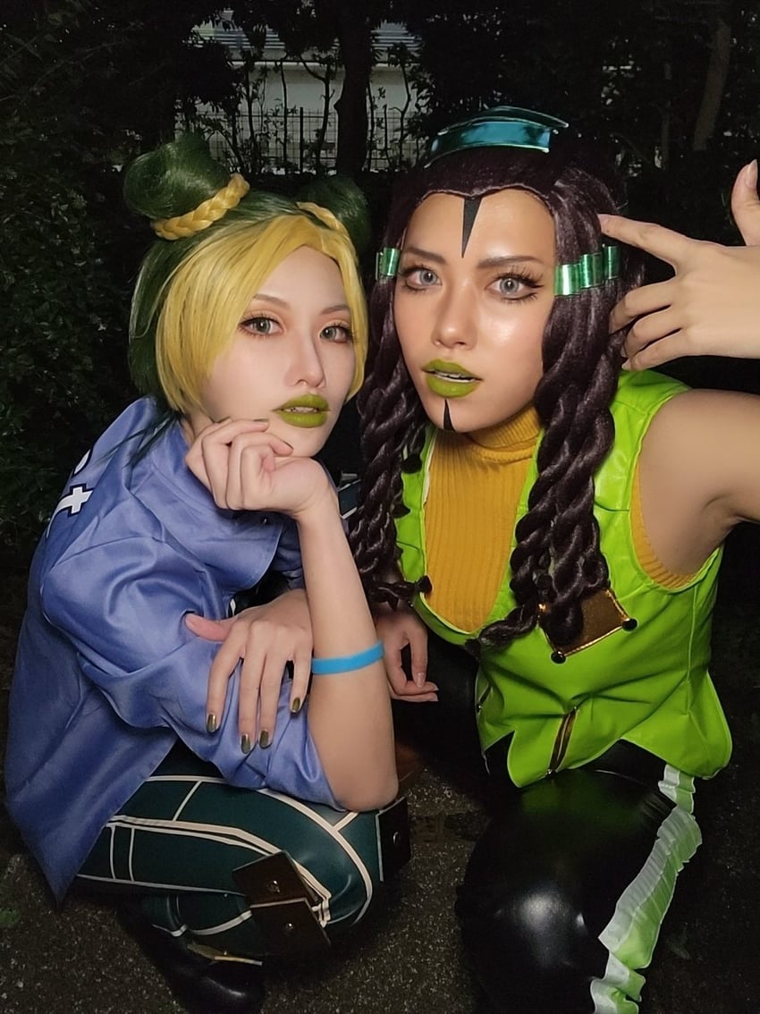 kujo jolyne and ermes costello (jojo no kimyou na bouken and 1 more) by ahsyokuyoku and tatataishi11