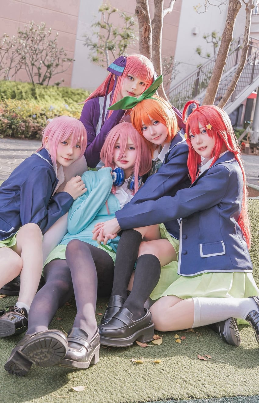 nakano itsuki, nakano ichika, nakano yotsuba, nakano nino, and nakano miku (go-toubun no hanayome) by dekomorio0, otakunekosan, sukiyaki_gohan, tukichanman, and usagisan_ne_jp