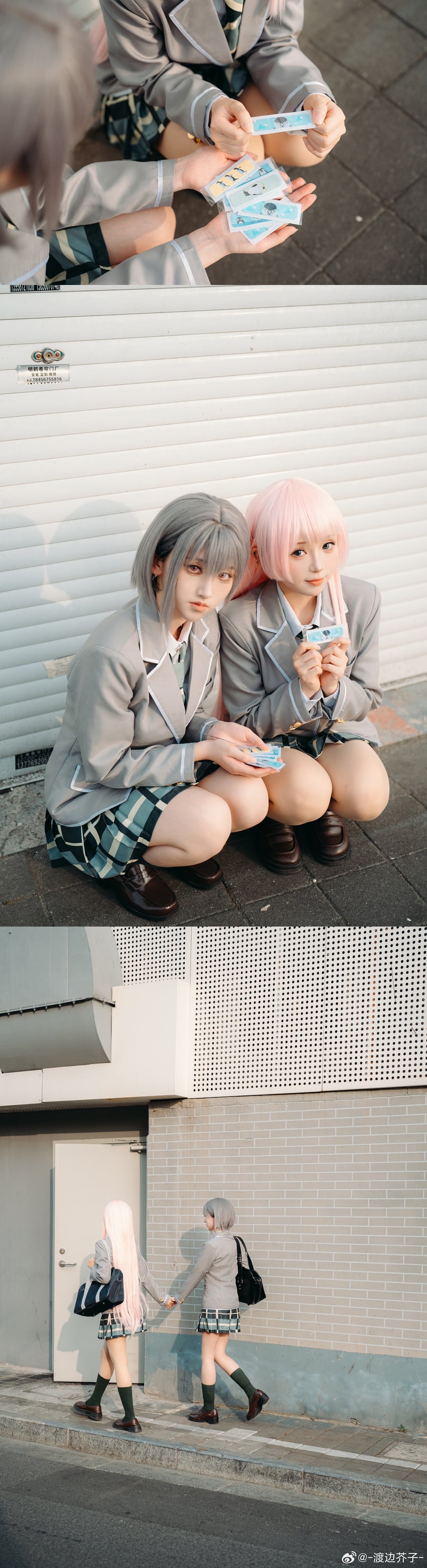 chihaya anon and takamatsu tomori (bang dream! and 1 more) by akutako46 and taigaxiu