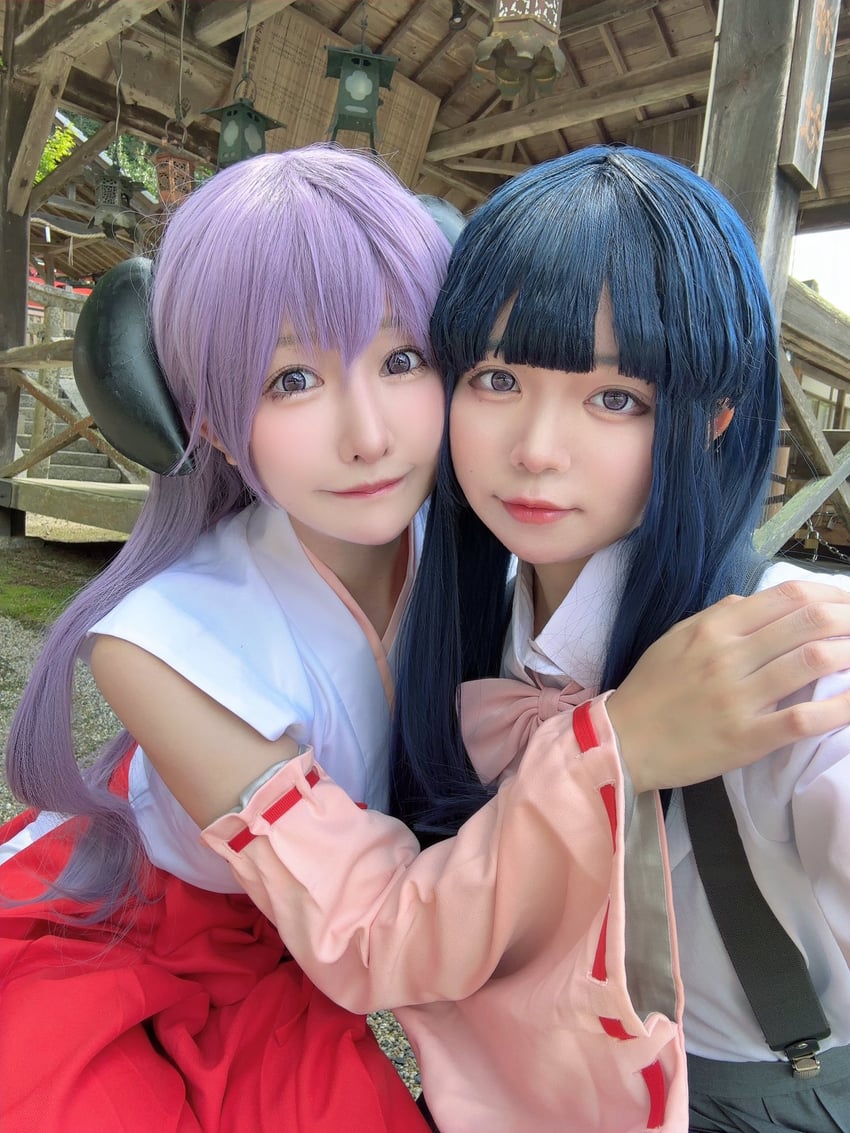 furude rika and hanyuu (higurashi no naku koro ni) by pomeranian_83 and sukiyaki_gohan