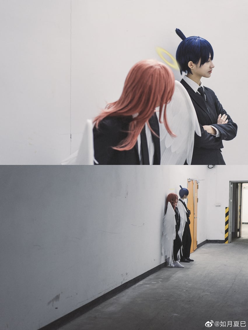 angel devil and hayakawa aki (chainsaw man) by jiqingjiu and kisaragi_natsumi