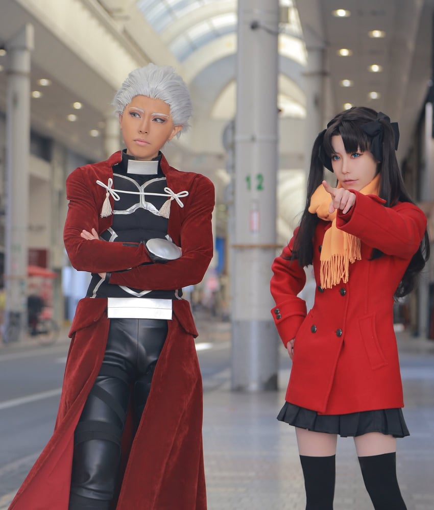 tohsaka rin and archer (fate and 1 more) by noshinoxxx and yakiyakou