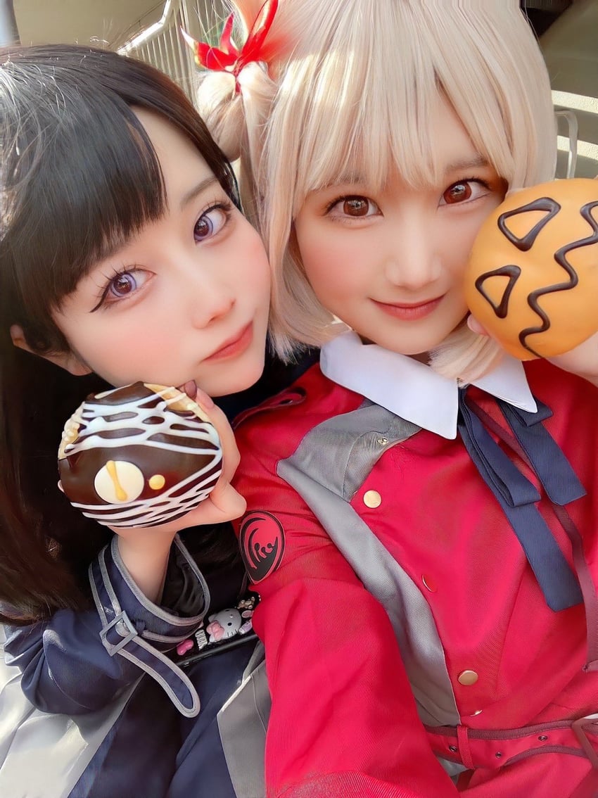 inoue takina and nishikigi chisato (lycoris recoil) by eruk and kawa_0_0_ii