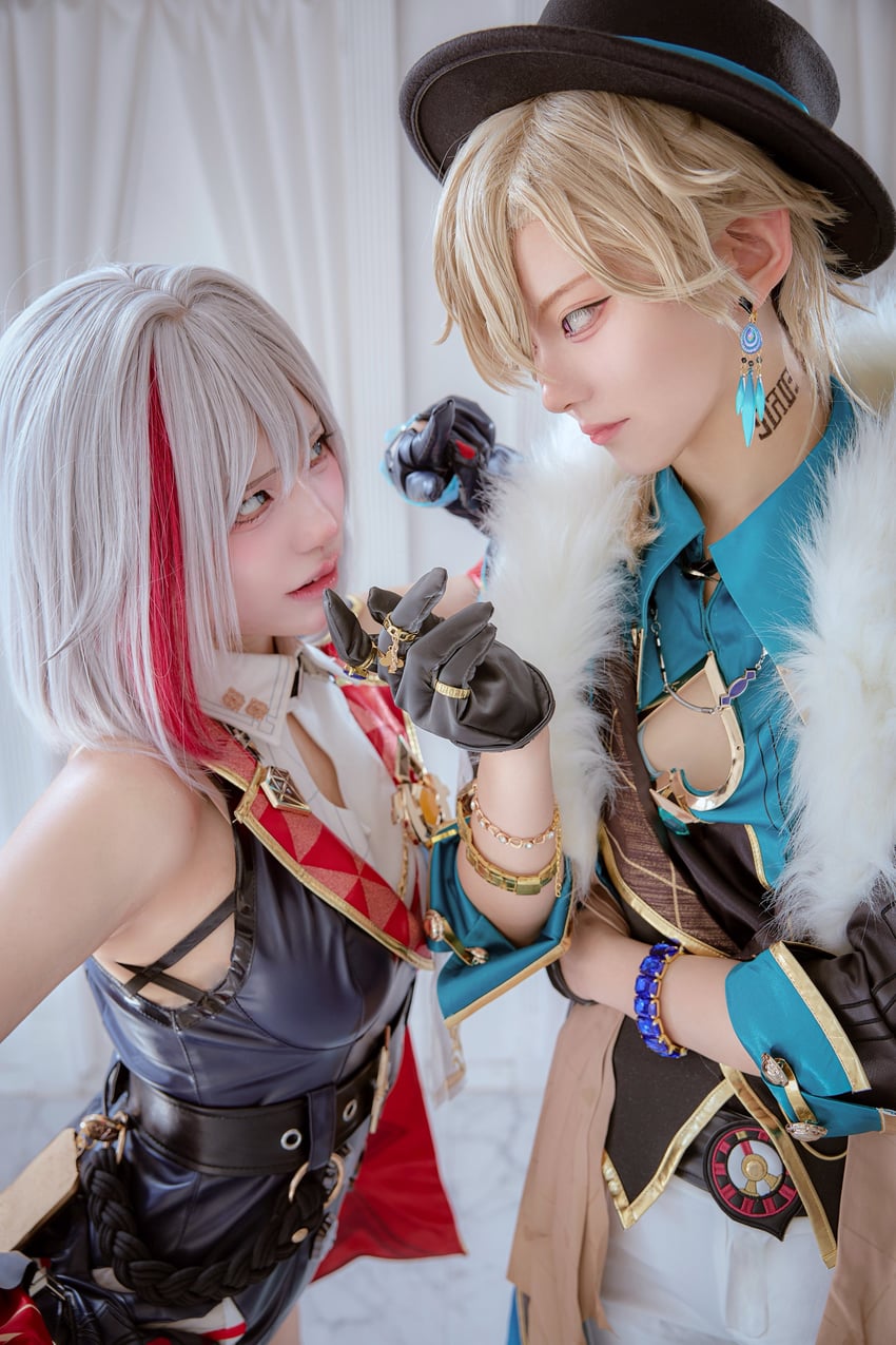 topaz and aventurine (honkai and 1 more) by ao_1120, cameco_theo_(photographer), and yuritan1207