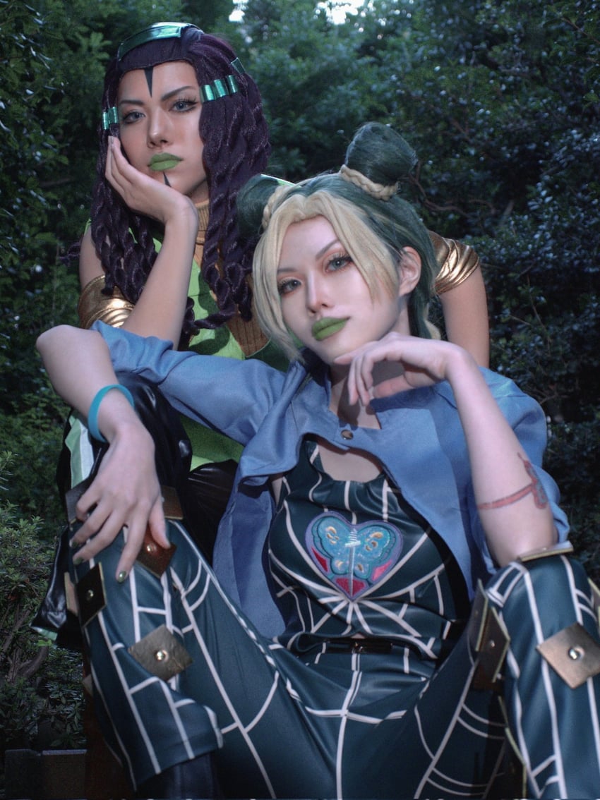 kujo jolyne and ermes costello (jojo no kimyou na bouken and 1 more) by ahsyokuyoku and tatataishi11