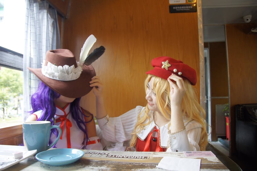 jacket girl and label girl (touhou and 1 more) by organastella