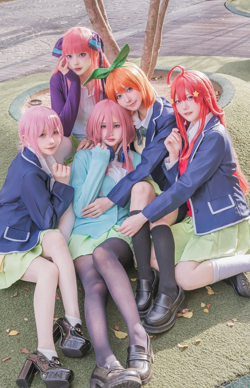 nakano itsuki, nakano ichika, nakano yotsuba, nakano nino, and nakano miku (go-toubun no hanayome) by dekomorio0, otakunekosan, sukiyaki_gohan, tukichanman, and usagisan_ne_jp