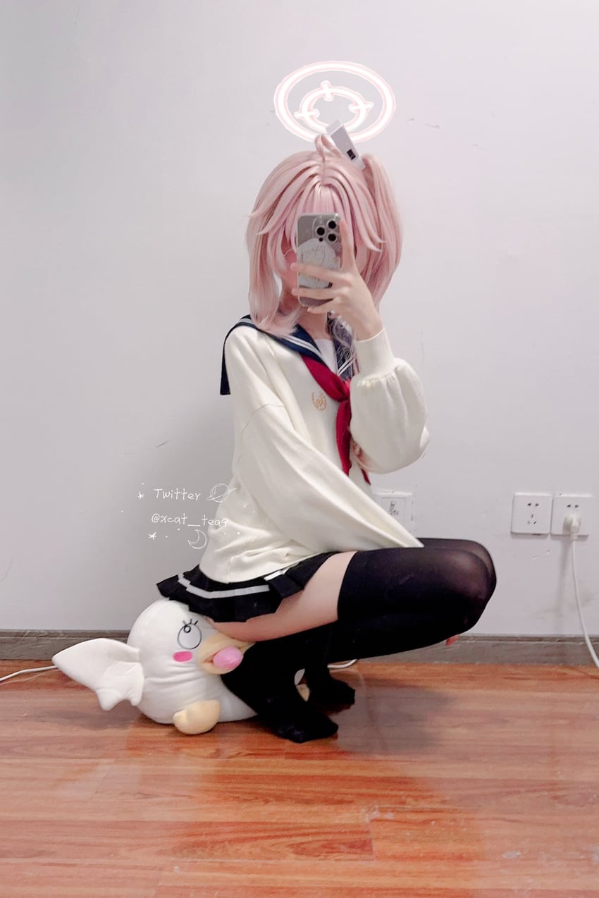 peroro and natsu (blue archive) by xtea_cat9