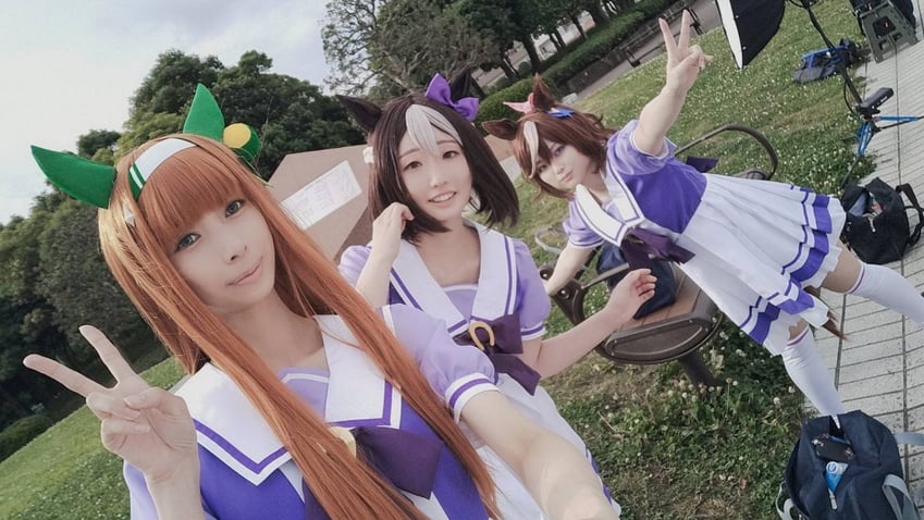 silence suzuka, tokai teio, and special week (umamusume) by litonagi_(photographer), mizuna, tohko, and toudou_nika