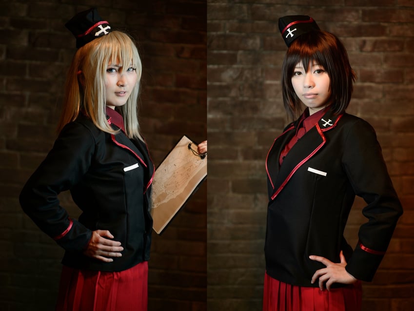 nishizumi maho and itsumi erika (girls und panzer) by litonagi_(photographer), suzuharuna, and tooboe