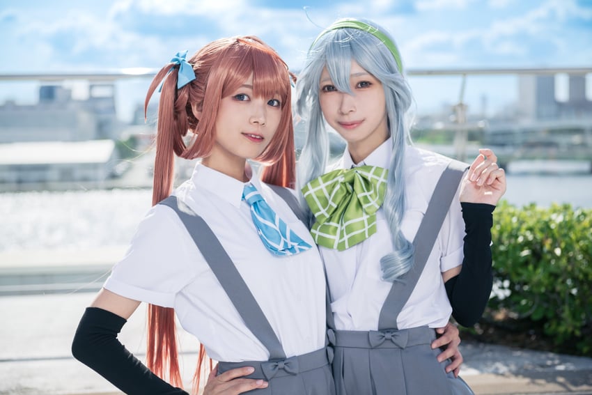 yamagumo and asagumo (kantai collection) by litonagi_(photographer), tochi_pikonome, and tohko