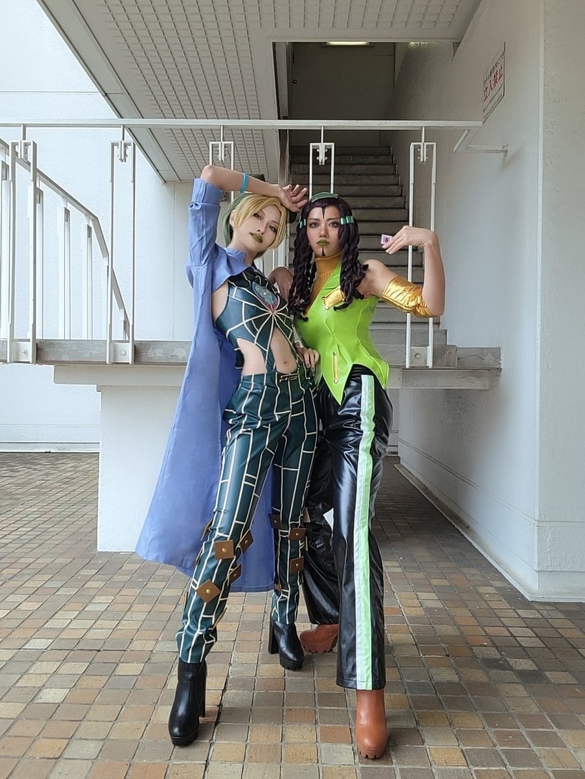 kujo jolyne and ermes costello (jojo no kimyou na bouken and 1 more) by ahsyokuyoku and tatataishi11