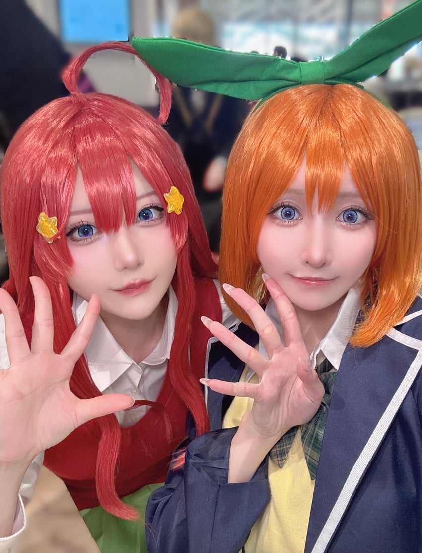 nakano itsuki and nakano yotsuba (go-toubun no hanayome) by dekomorio0 and sukiyaki_gohan