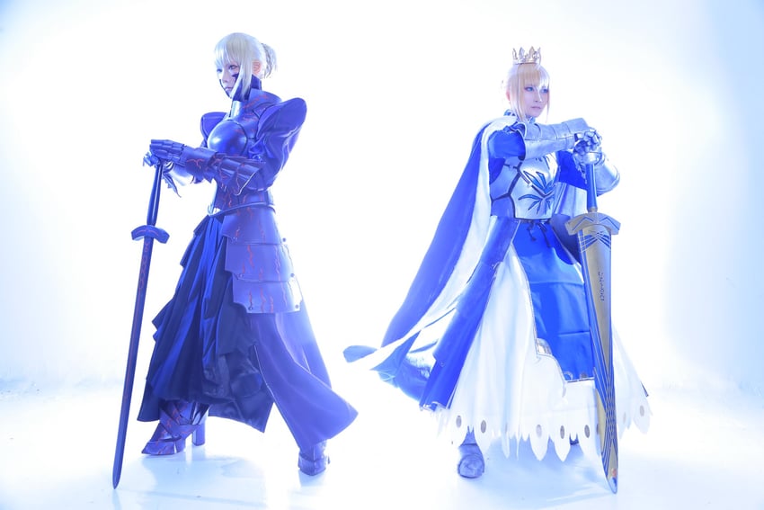 artoria pendragon, saber alter, and saber (fate and 2 more) by natsuki_pcos and noshinoxxx