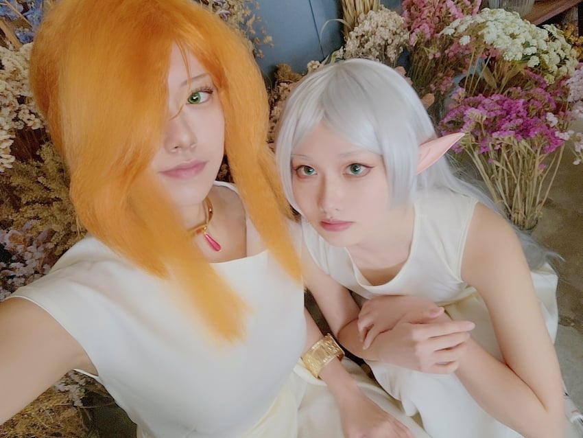 frieren and flamme (sousou no frieren) by ahsyokuyoku and tatataishi11