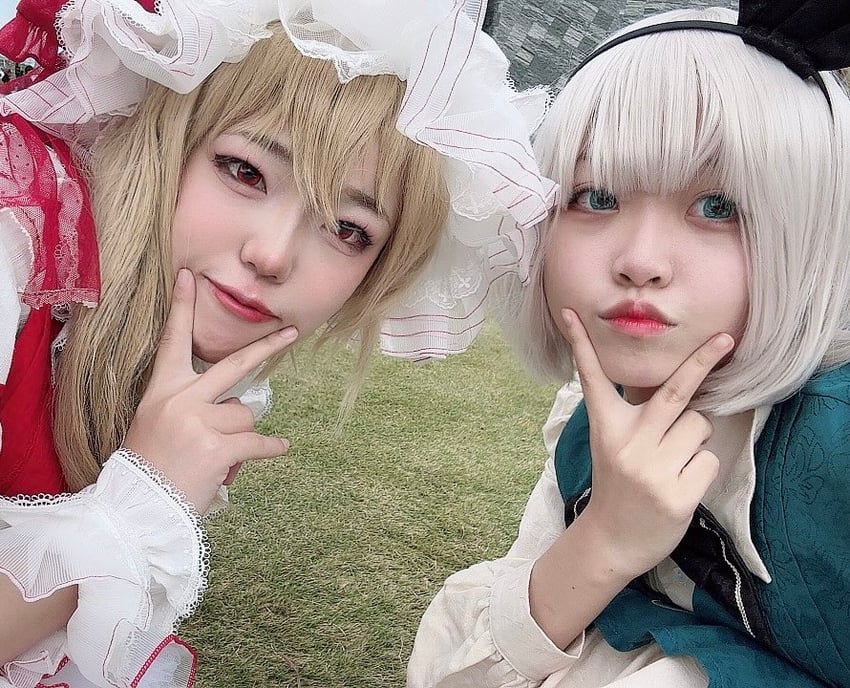 flandre scarlet and konpaku youmu (touhou) by pepe_peke